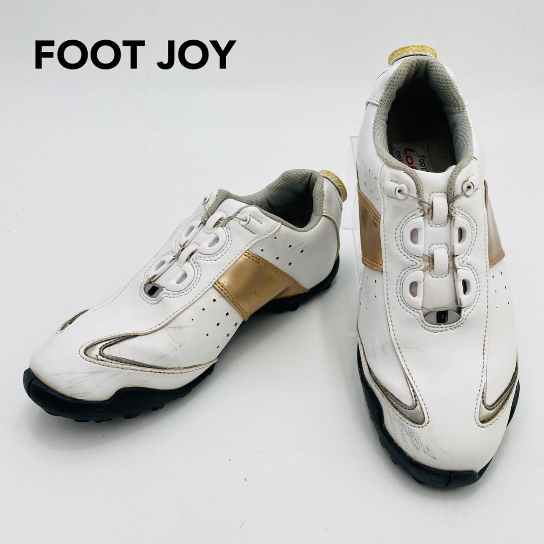 FJ フットジョイ レディースゴルフシューズ　BOA式　ホワイト／ゴールド フットジョイ LoPro Boa ゴルフシューズ 23cm 白 金 レディース 人気