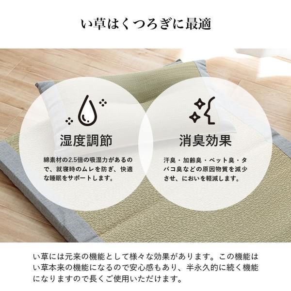 い草マット 約70×150cm グレー 枕付き 日本製 ボリューム マットレス 吸汗 調湿 消臭 抗菌防臭 お手入れ簡単 リビング ごろ寝【代引不可】 い草マット 約70×150cm 日本製 母の日ギフト 敬老の日 セット