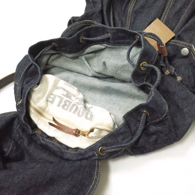 RRL ダブルアールエル デニムリュックサック レザー＆スエードトリム