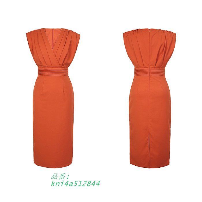 ミモレタイトワンピース オレンジ