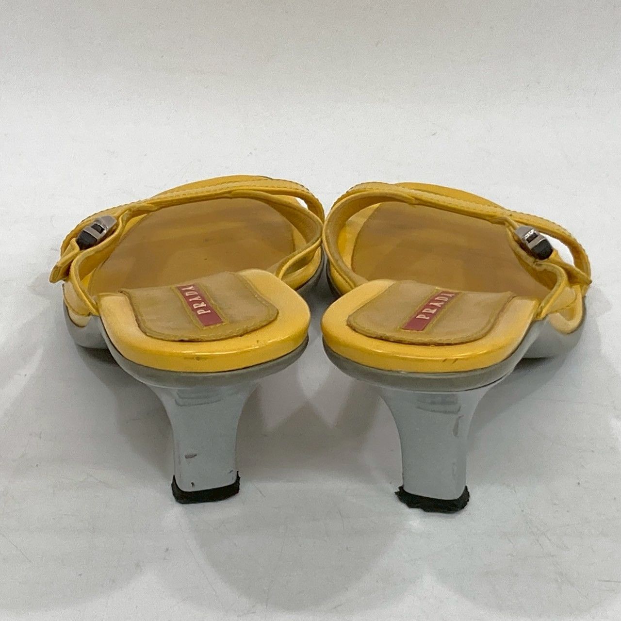 ☆M14 PRADA プラダ サンダル ヒール スクエアトゥサンダル