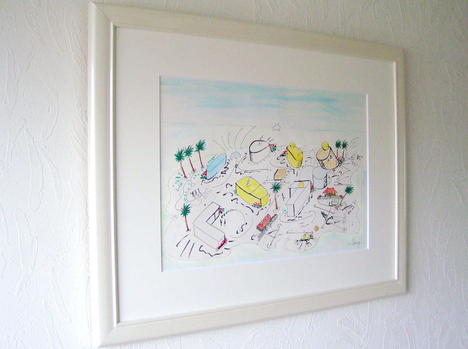 □ 沖縄時間/肉筆画/額付/a □ 西嶋深翠 絹本肉筆『到来雲龍』