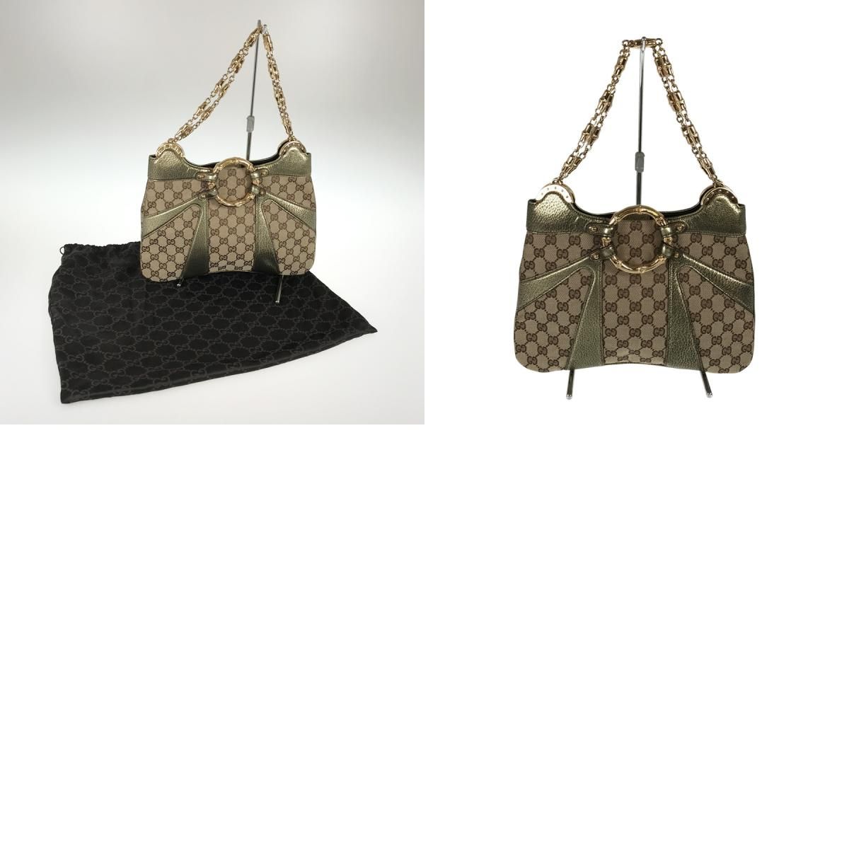 グッチ GUCCI バンブー GGキャンバス 135962 キャンバス ハンドバッグ