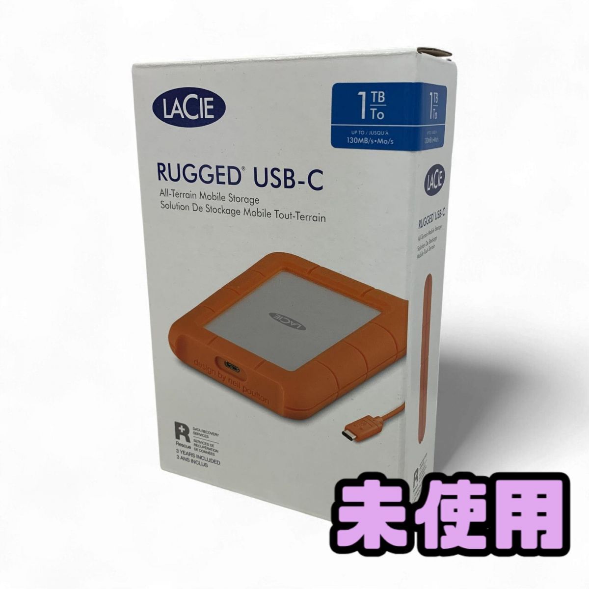 ポータブルHDD LaCie ラシー Rugged USB3.1 Type-C 1TB 2EUAP8 AYK856802相