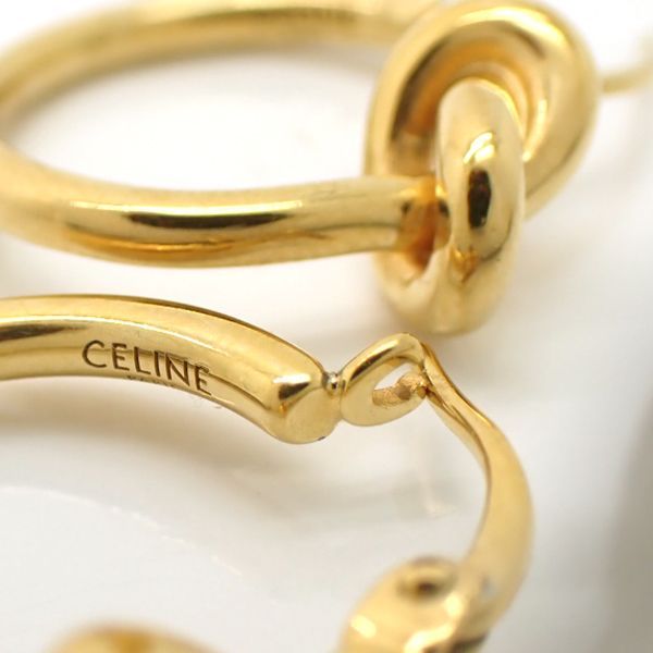 CELINE ノット ピアス スモールフープ GP ゴールドフィニッシュ