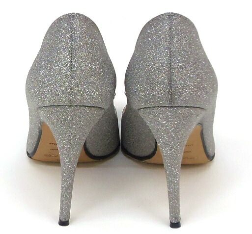 セルジオロッシ シルバー グリッターヒール 美品☆sergio rossi セルジオロッシシルバー グリッターパンプス