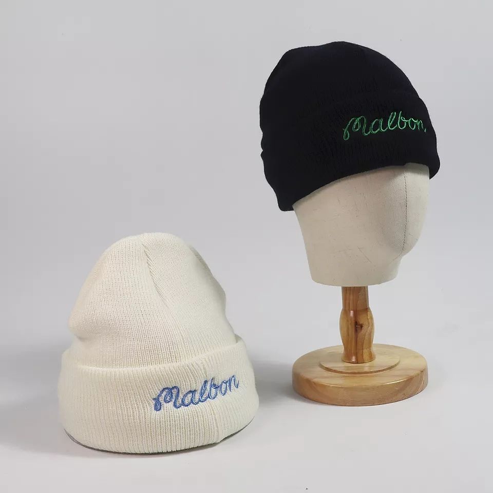 再入荷】Malbon Golf マルボンゴルフ ☘️ニット帽⭐ホワイト - メルカリ