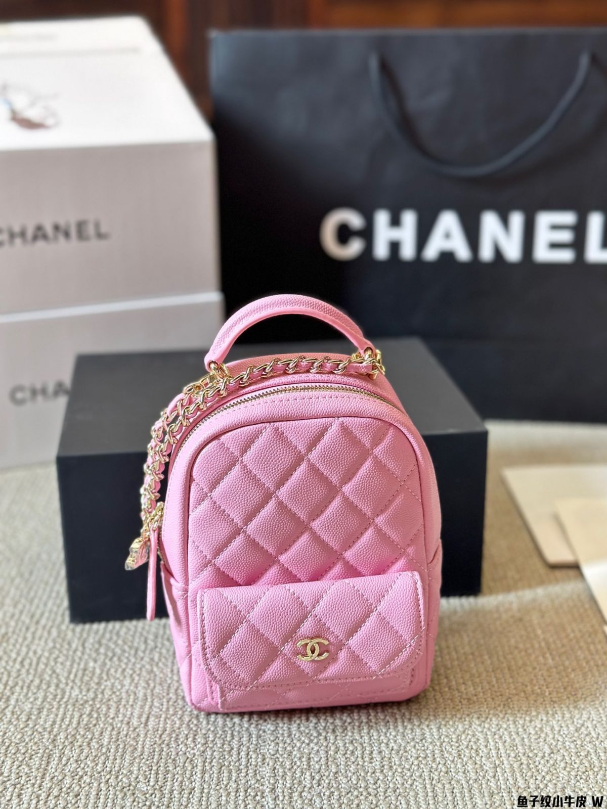 VINTAGE●CHANEL●スモール バックパック Chanel Vintage 90's Rare Mini Mesh Sport Gym Black