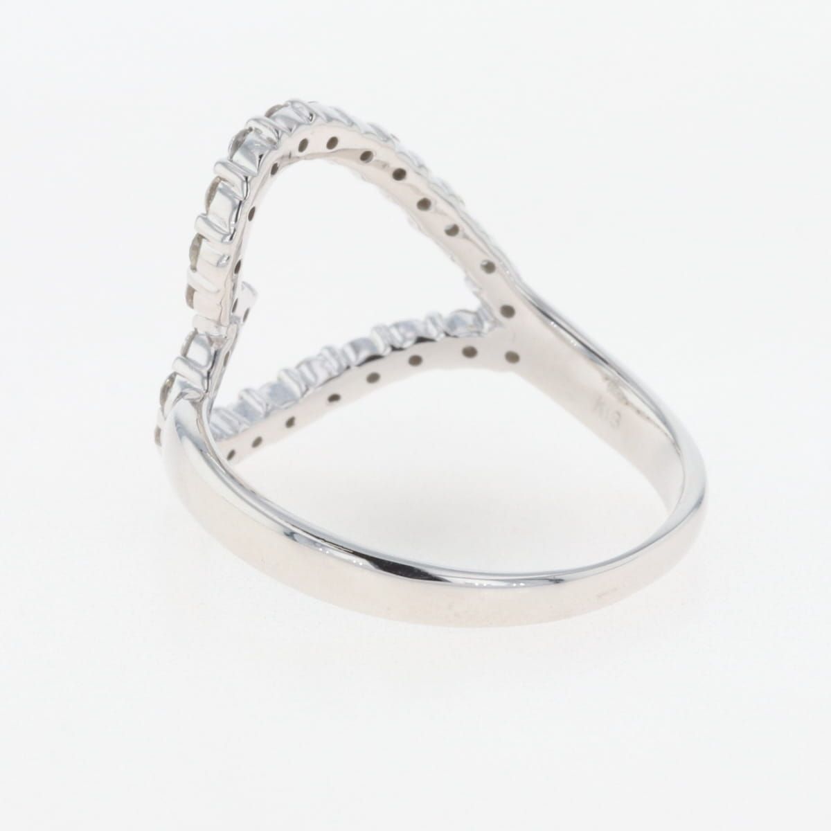 ハートモチーフ リング WG ホワイトゴールド 指輪 メレダイヤ リング  