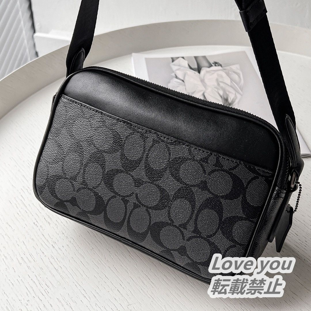 COACH C4149 コーチ バッグ メンズ カメラバッグ ショルダーバッグ クロスボディー アウトレット チャコール×ブラック - メルカリ