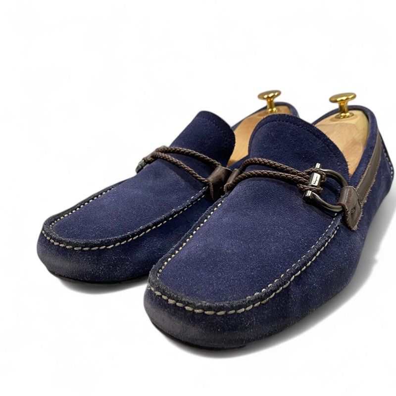 フェラガモ　メンズ　モカシン　ドライビングシューズ　濃紺　スエード FERRAGAMO フェラガモ メンズ 靴 シューズ ドライビングシューズ