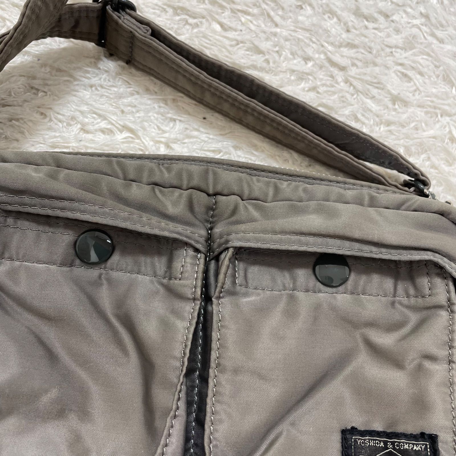 美品☆PORTERポーター タンカー 2way ショルダーバッグ シルバーグレー