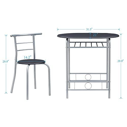 【新作】 3点セット テーブル 1点 2人用 チェア 2点 幅80×奥行53×高さ76㎝ 2人掛け 北欧 おしゃれ ダイニングテーブルセット 食卓 木製 VECELO スチール 【即納】品質100％ 保証！