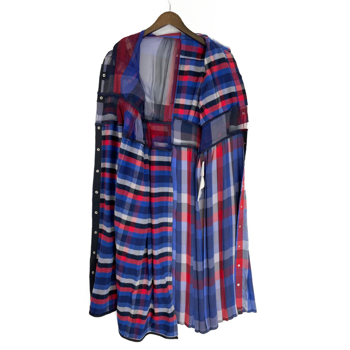 sacai サカイ 22年製 マルチカラー チェック プリーツワンピース 