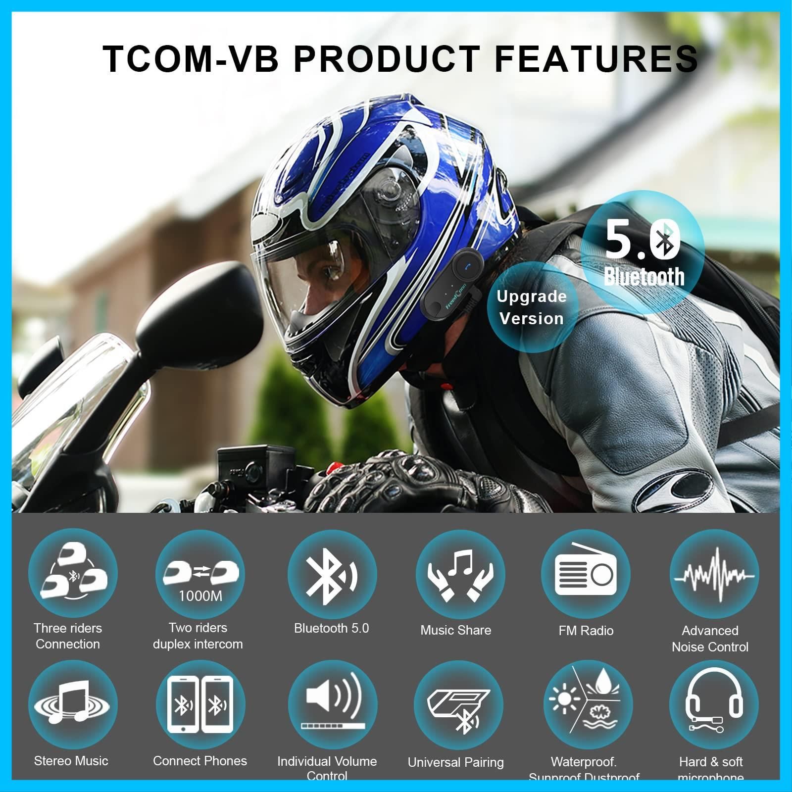 新着商品】FreedConnハ?イク インカムT-COM VB PLUSバイク用Bluetooth5.0インターホン内臓 高交換性  2人音楽共有と3人インターコムと2人800ｍ通話に対応、日本語音声案内、日本語説明書付き - メルカリ