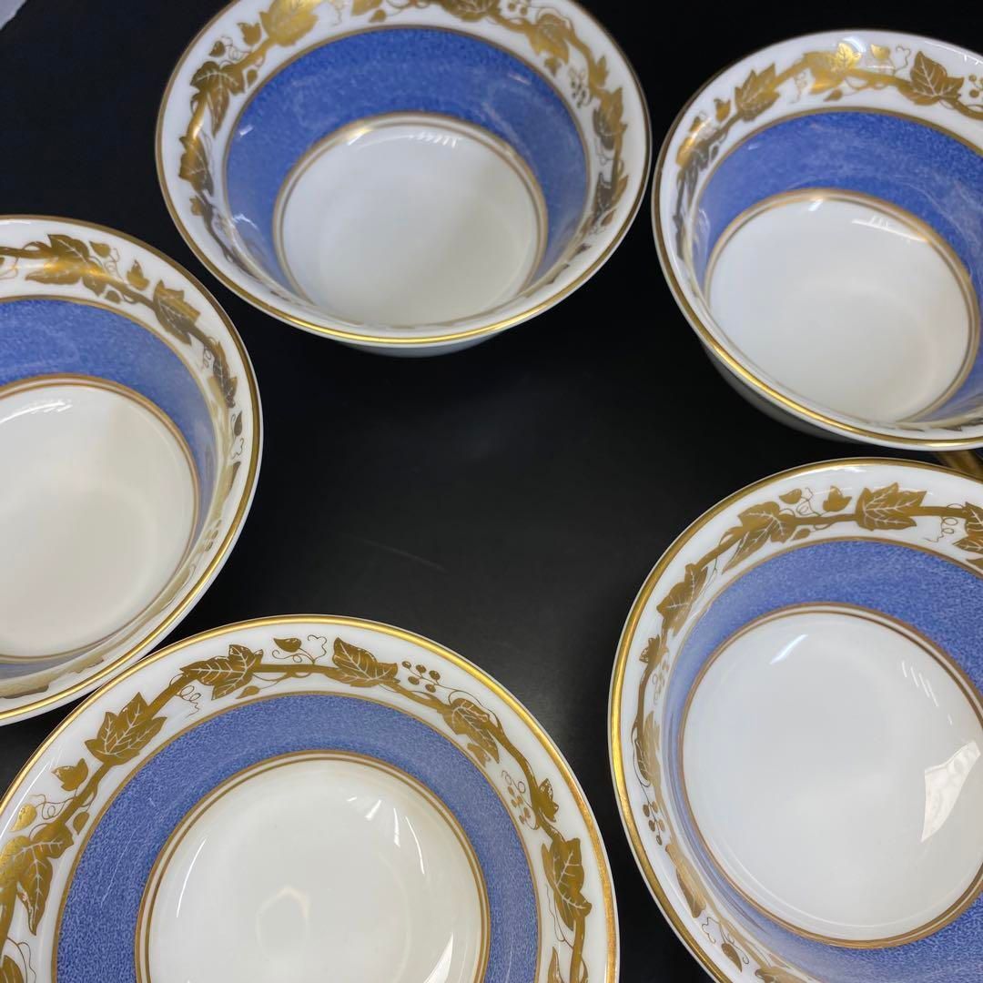 ホワイトホールパウダーブルーカップ＆ソーサー5客