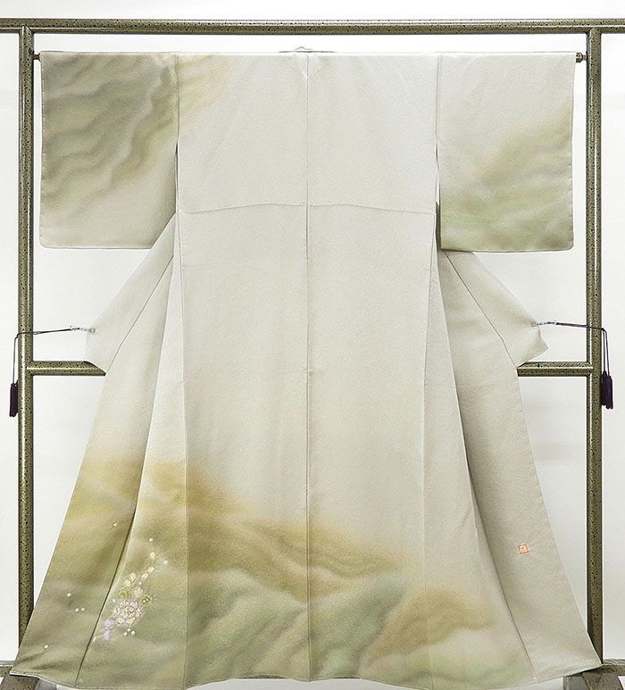 平和屋本店□極上 久保田一竹 幻の辻が花 訪問着 草花地紋 暈し染め 金