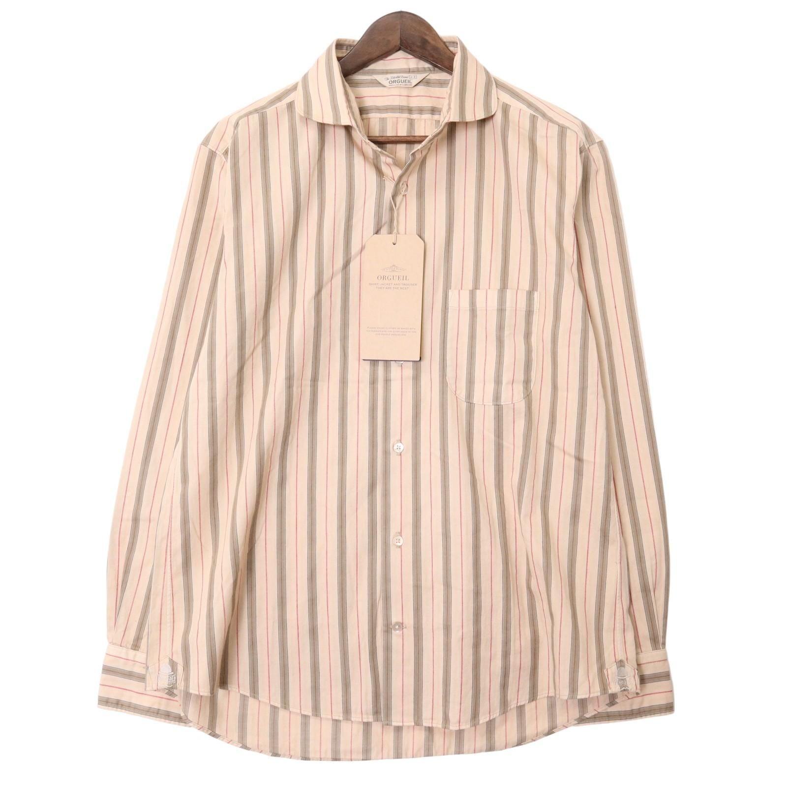 ORGUEIL / Windsor Collar Shirt オルゲイユ ストライプ ロングスリーブ ウィンザーカラー シャツ OR-5071A 表記サイズ42【2407】