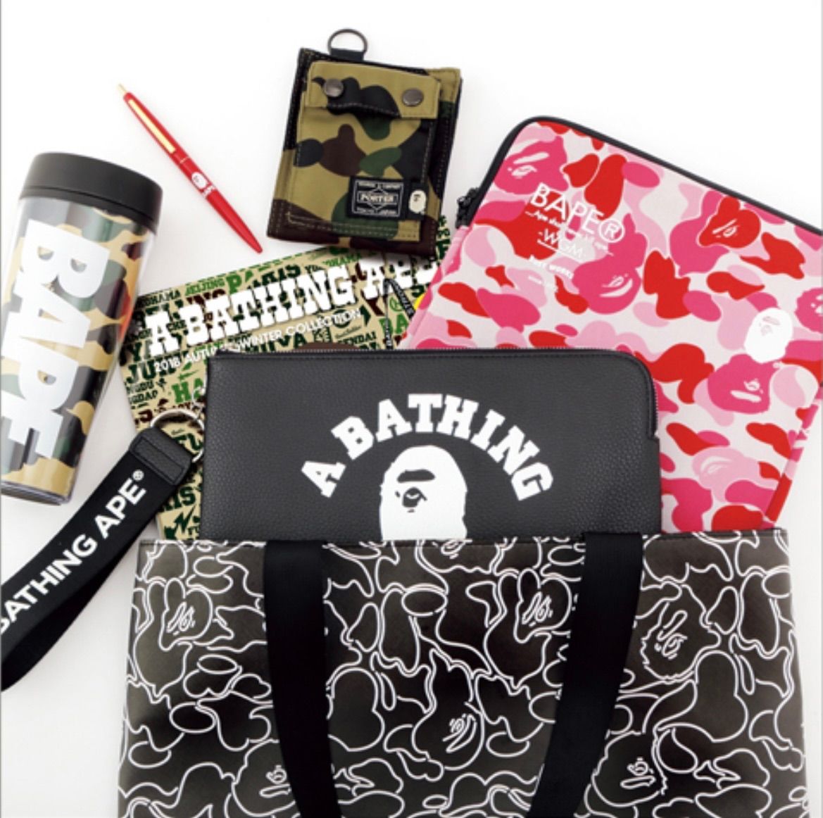 BAPE♦︎A BATHING APE◇ABC NEON CAMO柄トートバッグ - メルカリ