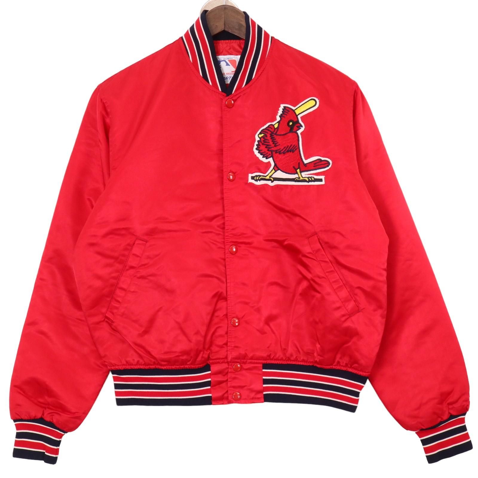 90年代 USA製 STARTER スターター MLB セントルイス・カージナルス スタジアムジャケット レッド (メンズ M) 中古 古着 A1189