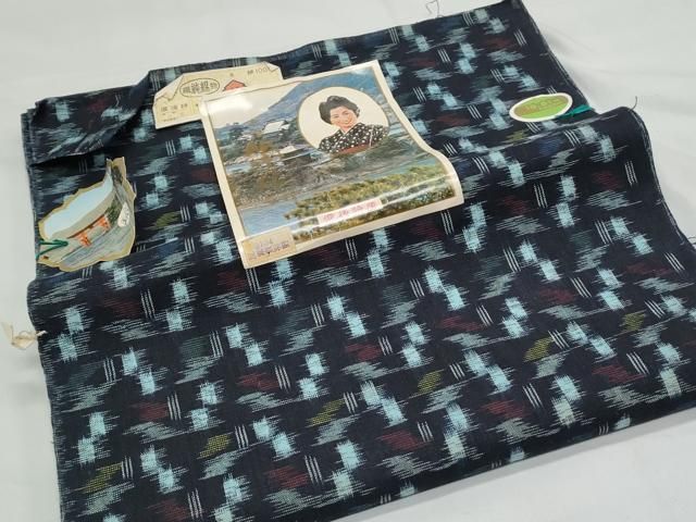 平和屋着物▽道中着 単衣 格子柄 ロング丈 正絹 逸品 CAAT0465dy