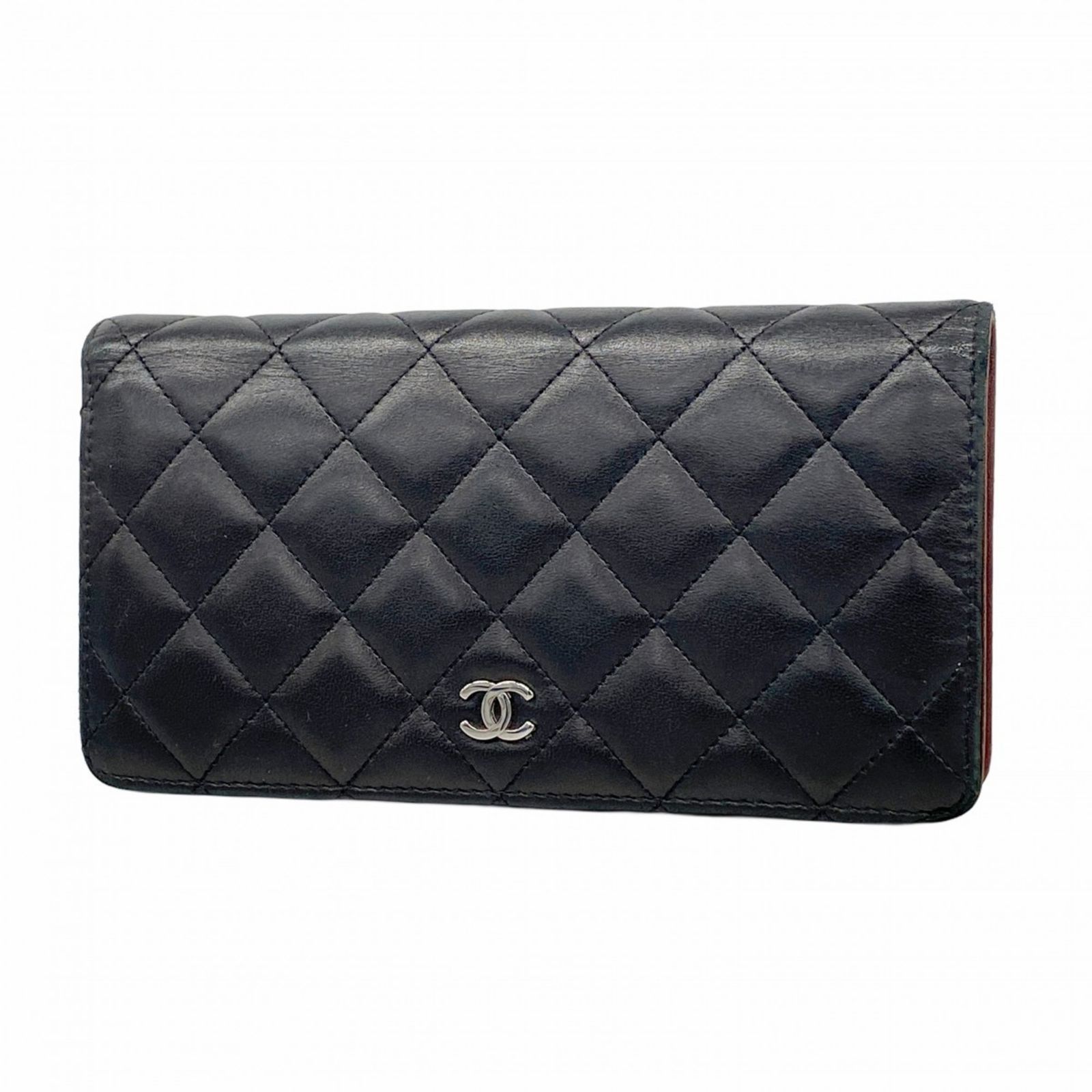 CHANEL シャネル 長財布 マトラッセ ラムスキン ブラック