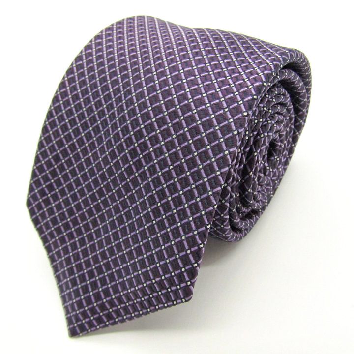 ブリオーニ ブランド ネクタイ チェック柄 シルク イタリア製 ハンドメイド PO メンズ パープル Brioni