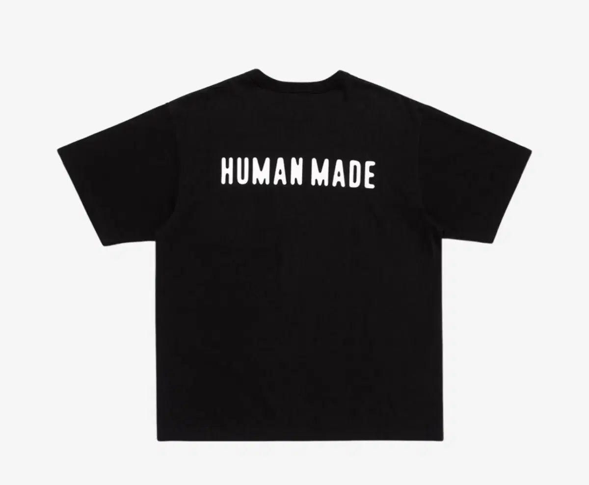 人間製 ハートバッジ 半袖 Tシャツ 黒 S