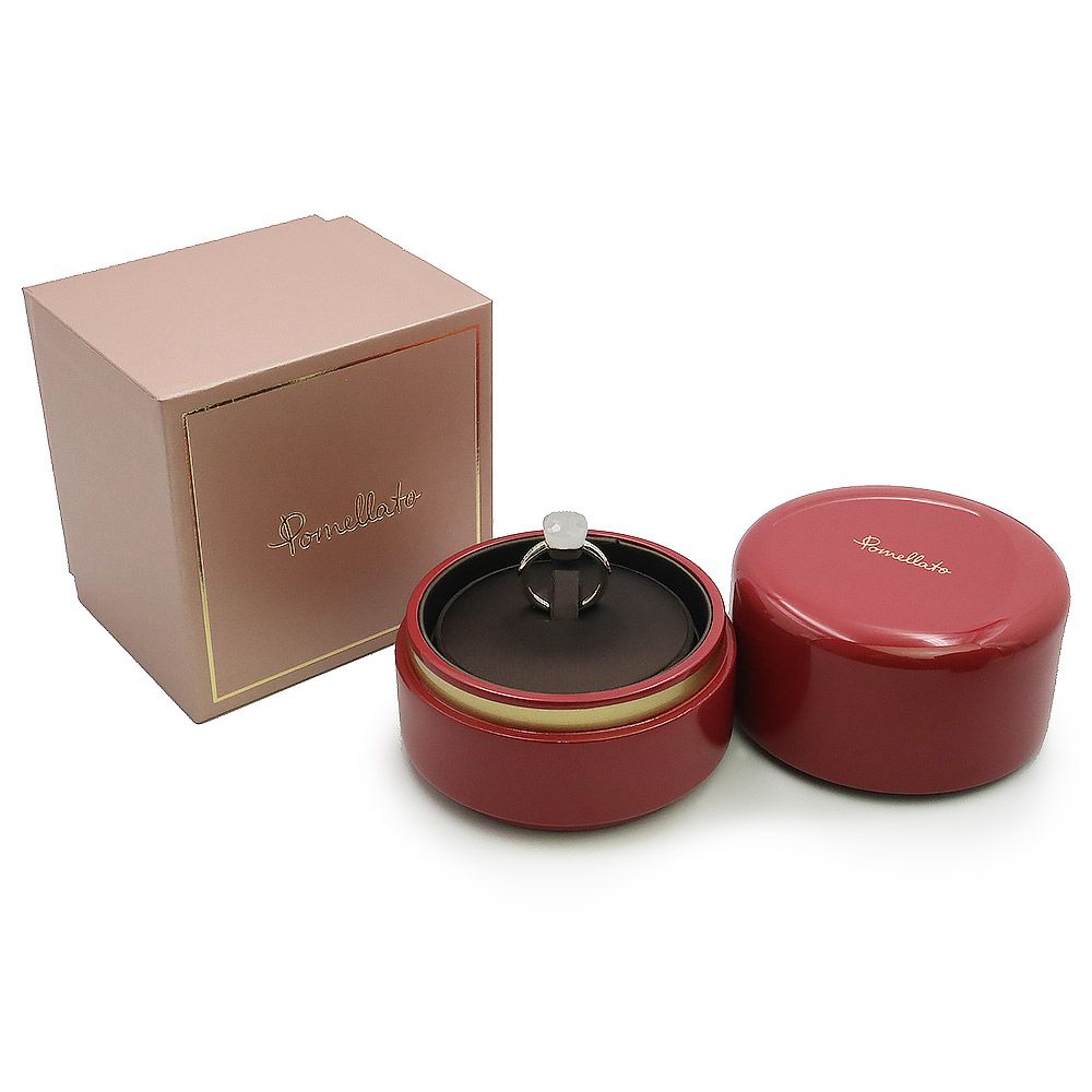 ポメラート ヌードミルキー プチ リング 指輪 ＃53 13号 K18WG 750 ダイヤモンド 0.1ct ミルキークォーツ 4.9ct ホワイトゴールド PAC2032_UW000_B0QLT Pomellato