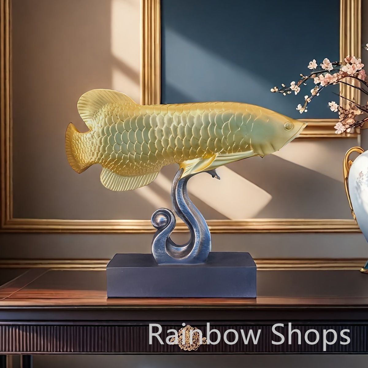 ゴールド　アロワナ　風水　アイテム　置物 Amazon.co.jp: Felimoa アロワナ 風水オブジェ 龍魚 金運アップ
