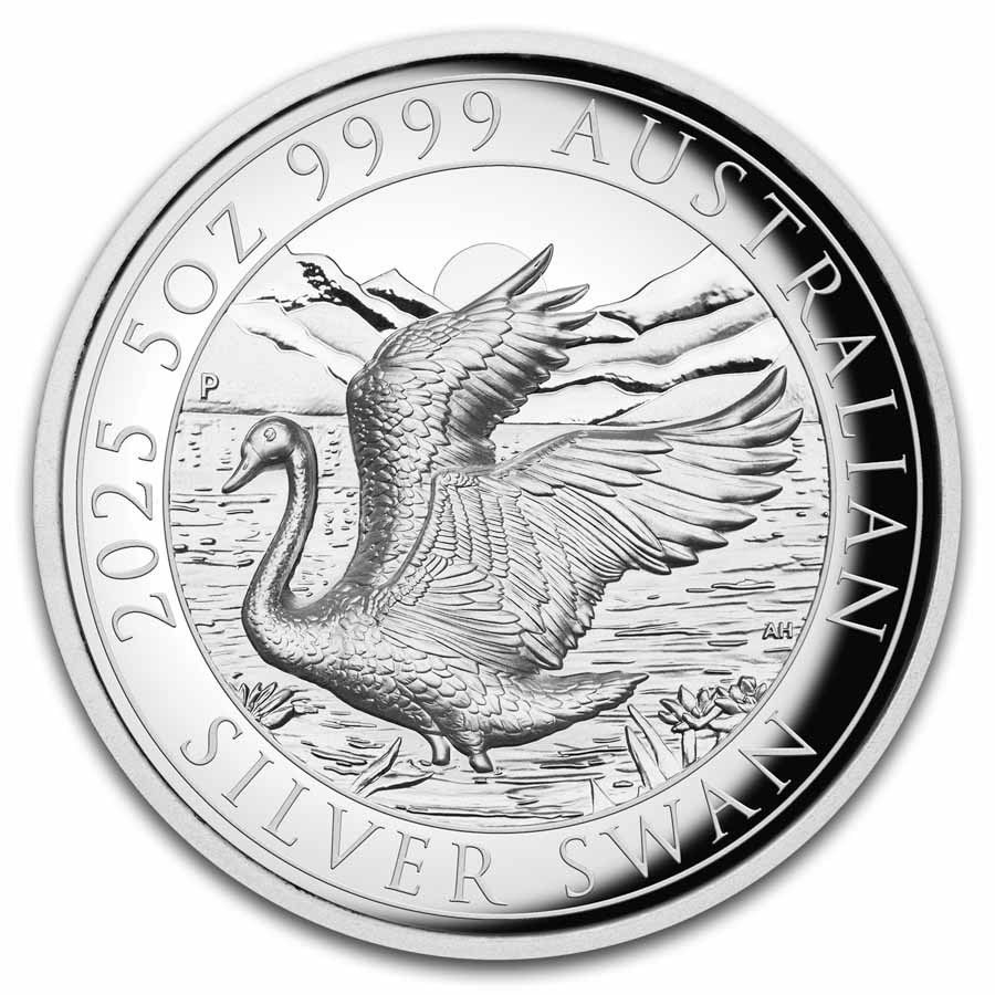 保証書 スラブ ケース付き オーストラリア 白鳥 ハクチョウ スワン 純銀 5オンス ハイリリーフ PCGS PR70 プルーフ 銀貨