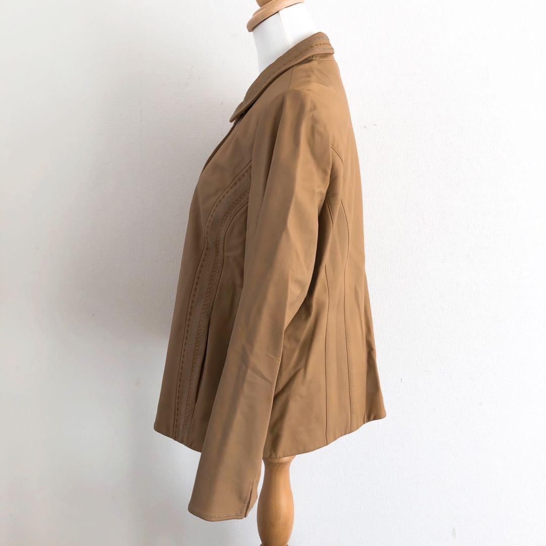 Leilian レリアン ベージュ ジャケット 羊革 昭和レトロ LL