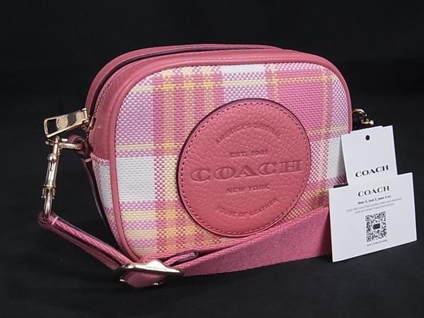□新品□未使用□ COACH コーチ キャンバス×レザー チェック柄  
