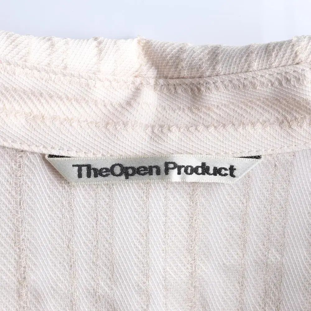 THEOPEN PRODUCT ストライプ レースアップ シャツ