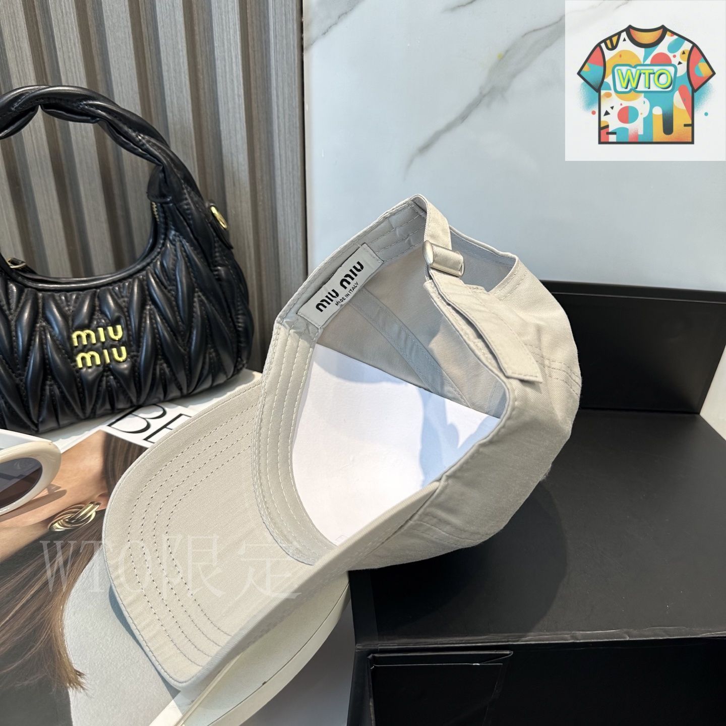 miu miu デニム ベースボールキャップ ベージュM 収納袋付き miu miu