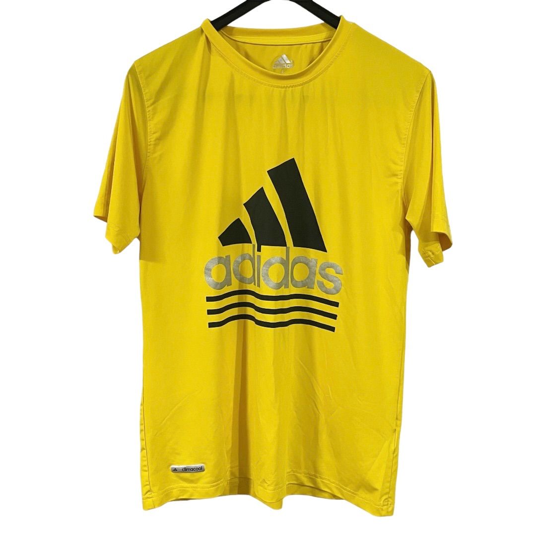 ☆adidas アディダス ロゴTシャツ climacool スポーツ サイズL イエロー メンズ MO20 - メルカリ