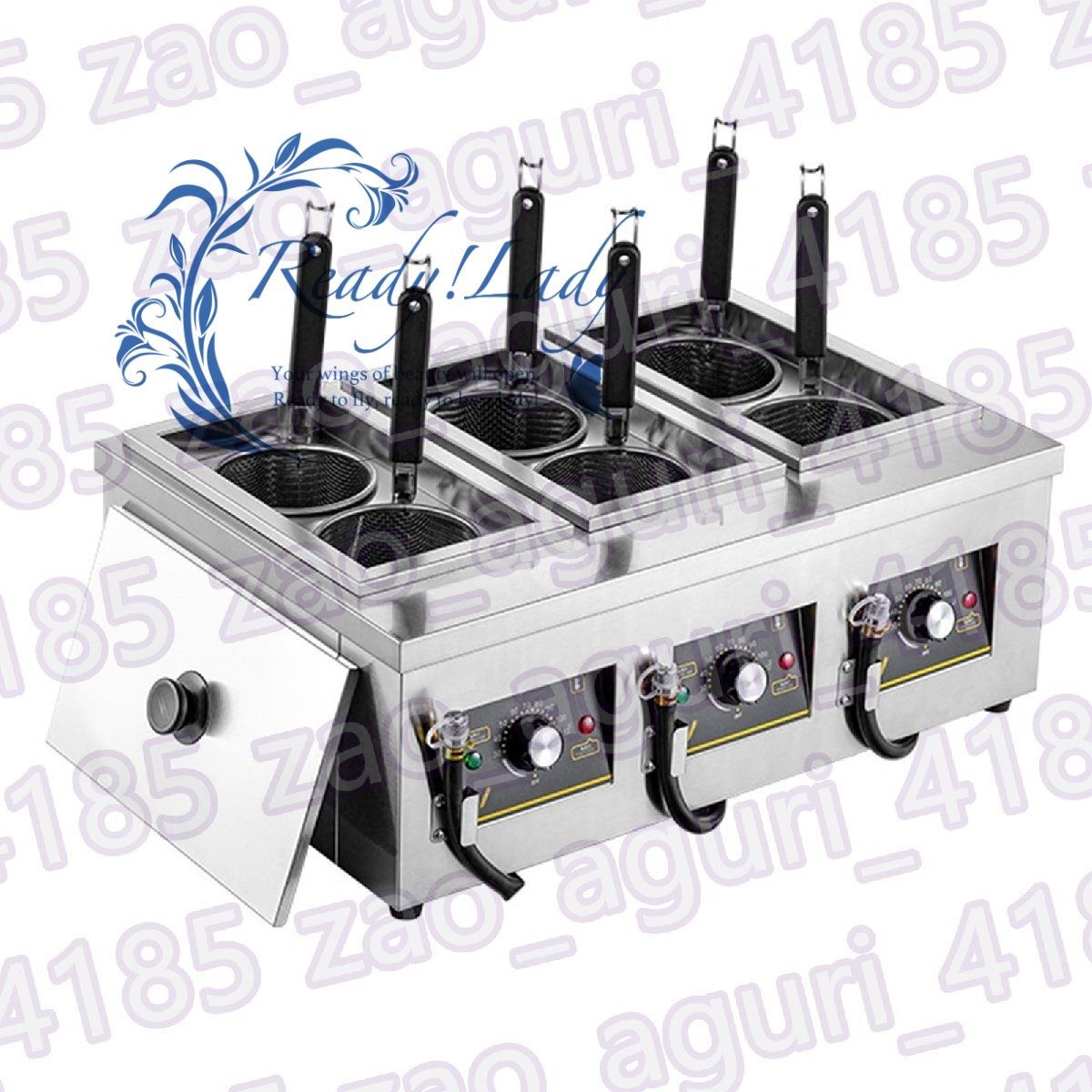 ステンレス製パスタクッカー 9Lパスタメーカー 電気パスタメーカー 30-100℃ 6ザルバスケット付き L