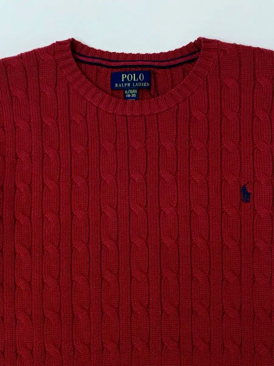ポロ Ralph Lauren(ラルフローレン) レッド ケーブル ニット