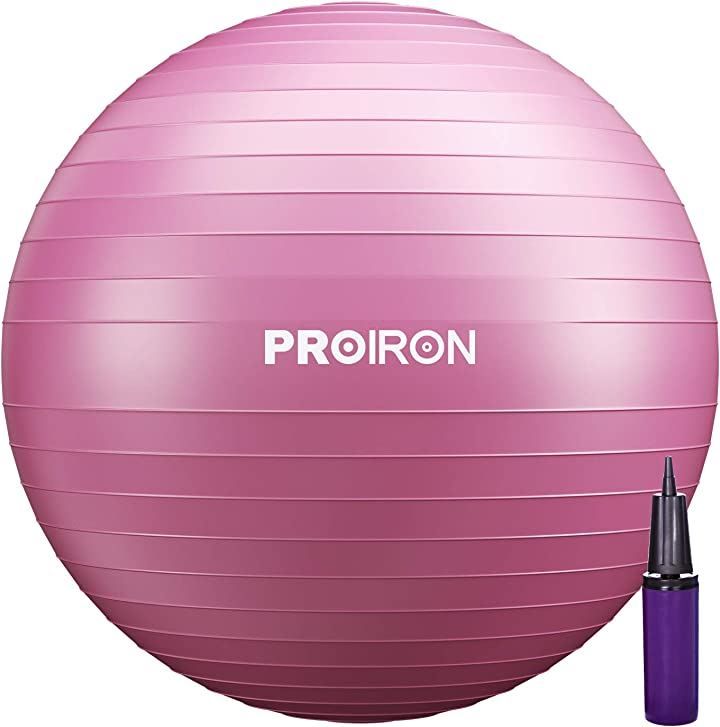 PROIRON バランスボール 75cm ハンドポンプ付き(レッド,  75cm/ L)