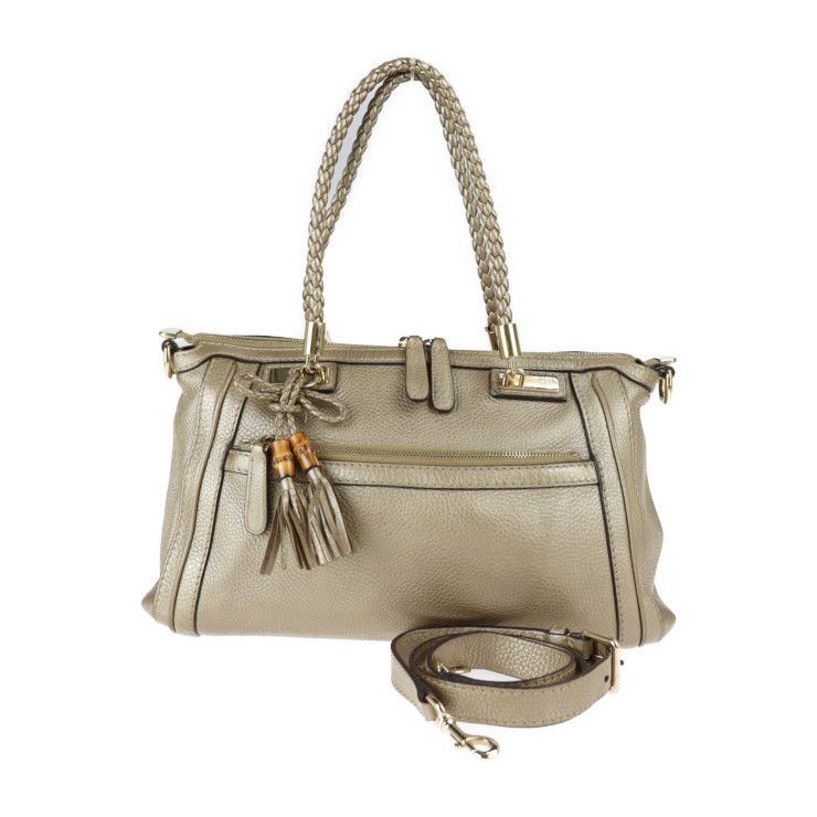 GUCCI グッチ ハンドバッグ 282300 レザー ゴールド系 バンブー GUCCI グッチ ハンドバッグ 282300 レザー ゴールド系 バンブー