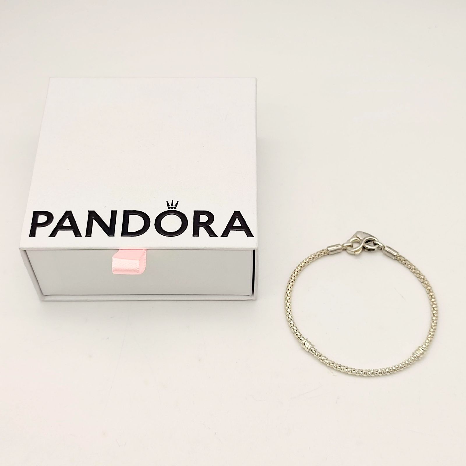 美品】PANDORA パンドラ Moments スタッディド チェーン ブレスレット 
