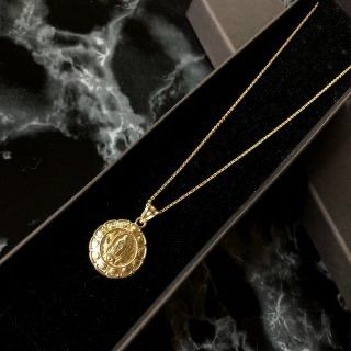 10k イエローゴールド マリアチャーム マリア 10K イエロー ゴールド ペンダント ヘッド ＆ ネックレス