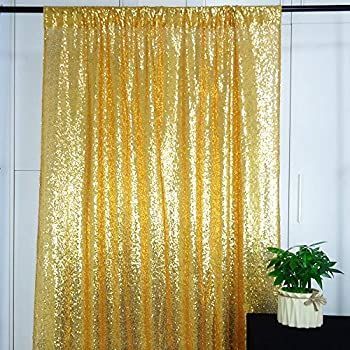 HeMiaor クリスマス スパンコール カーテン 背景 5x7ft ゴールド 190120 5x7ft gold