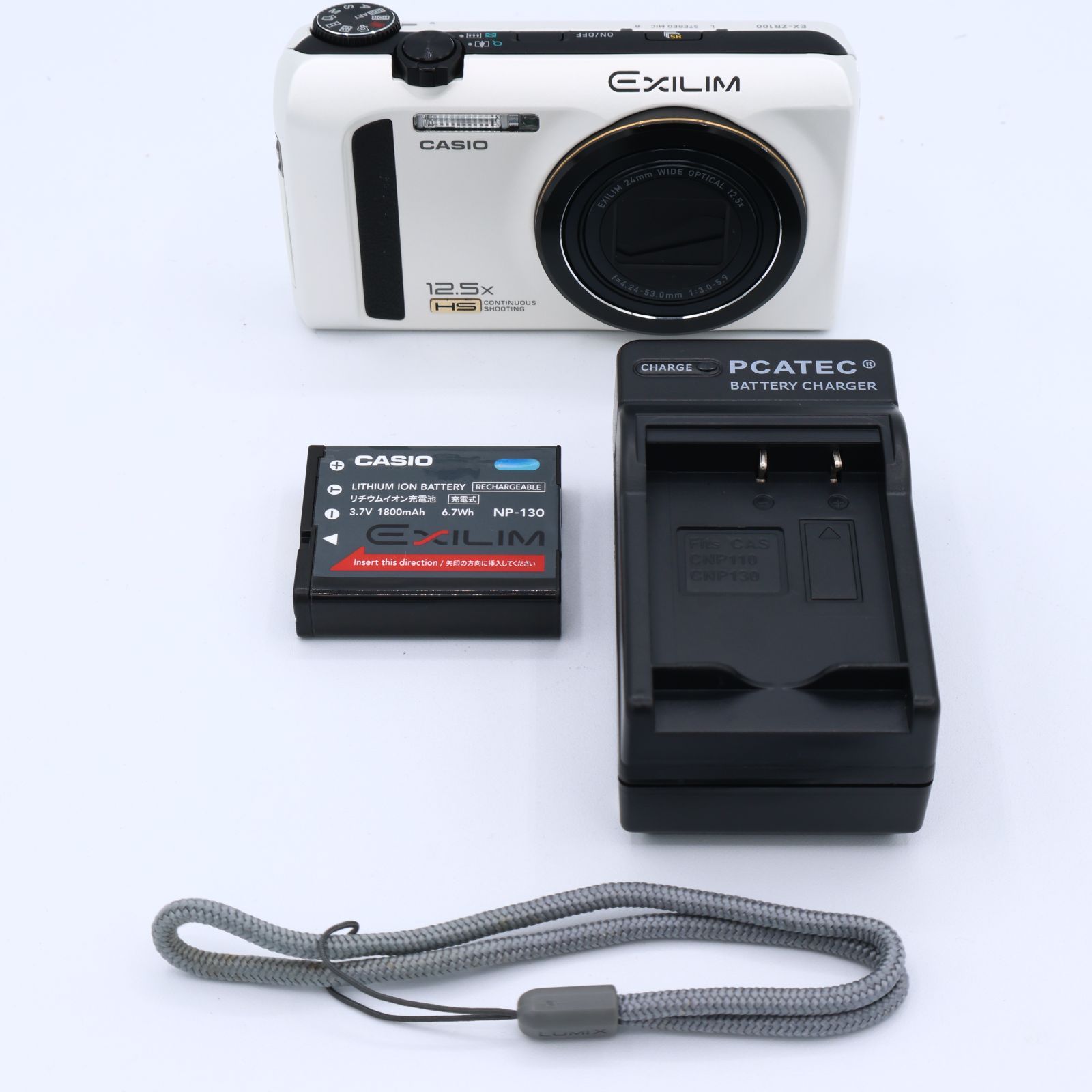 CASIO デジタルカメラ EXILIM 1210万画素 光学ズーム12.5倍 EX-ZR100WE 