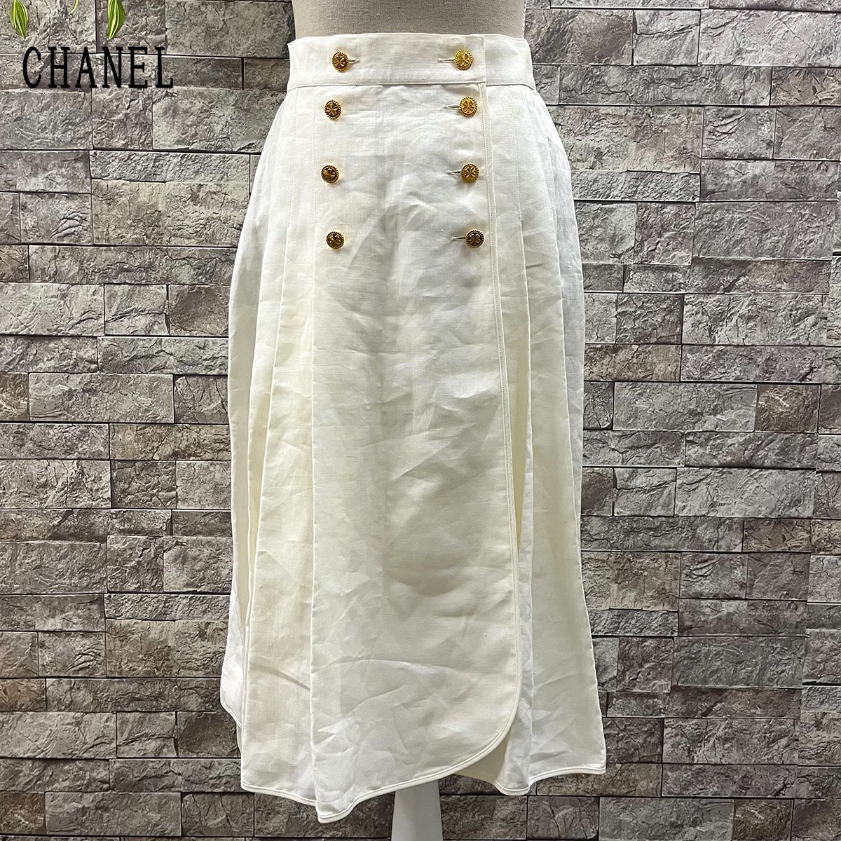 シャネル CHANEL プリーツスカート ホワイト 膝丈 - メルカリ 