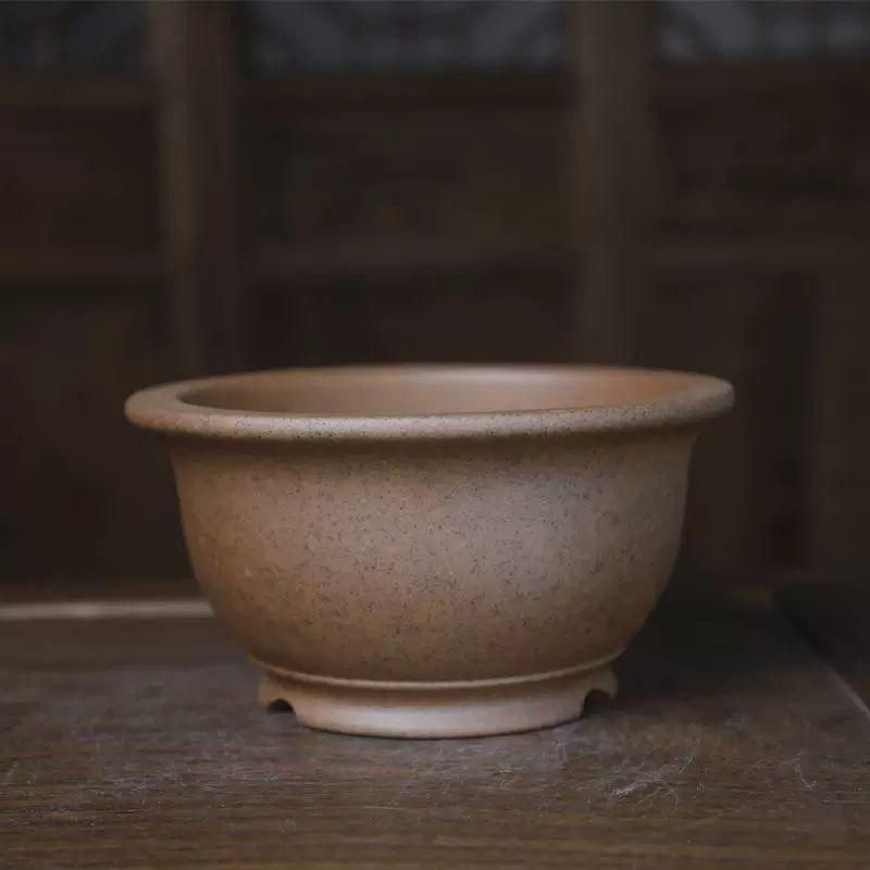 盆栽鉢 丸鉢 桑津香石 植木鉢 山野草 絵鉢 - メルカリ - 工芸品