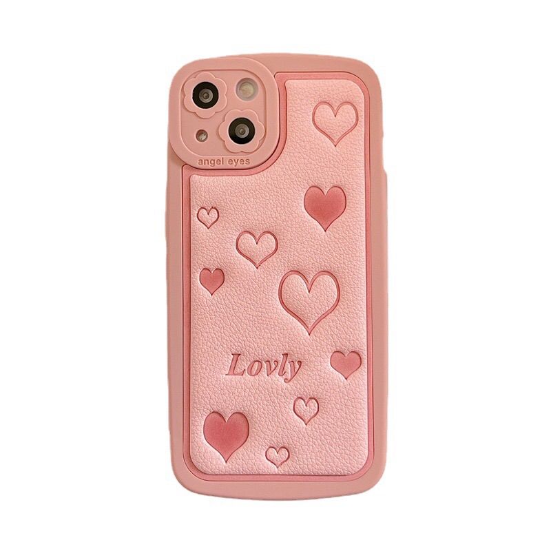 実物超可愛い　ピンク　ハート　スマホケース　iphone13ケース　PU 韓国