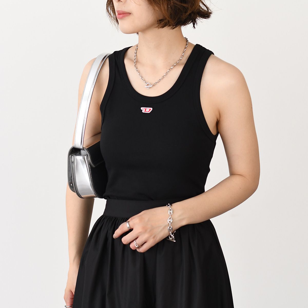 DIESELディーゼルレディースT-ANKY-Dブラック タンクトップ DIESEL ディーゼル トップス T-ANKY-D タンクトップ スリムフィット