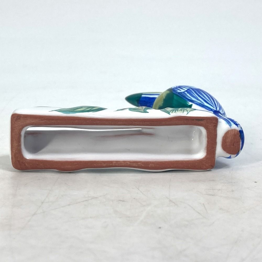 エルメス インテリア オブジェ 鳥 カードスタンド 雑貨 陶器 グリーン