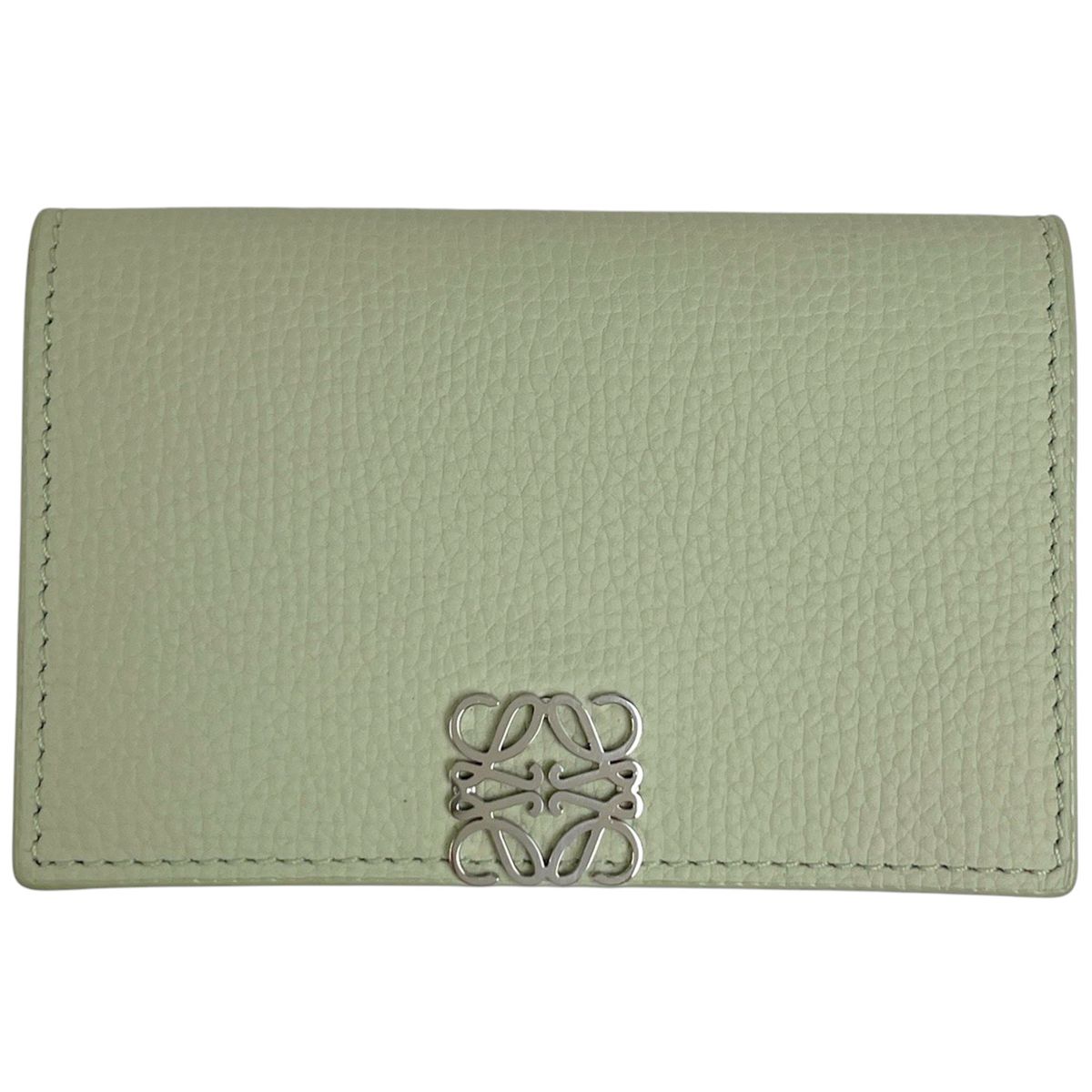 ロエベ LOEWE アナグラム カードケース 名刺入れ カードケース レザー ライトグリーン レディース